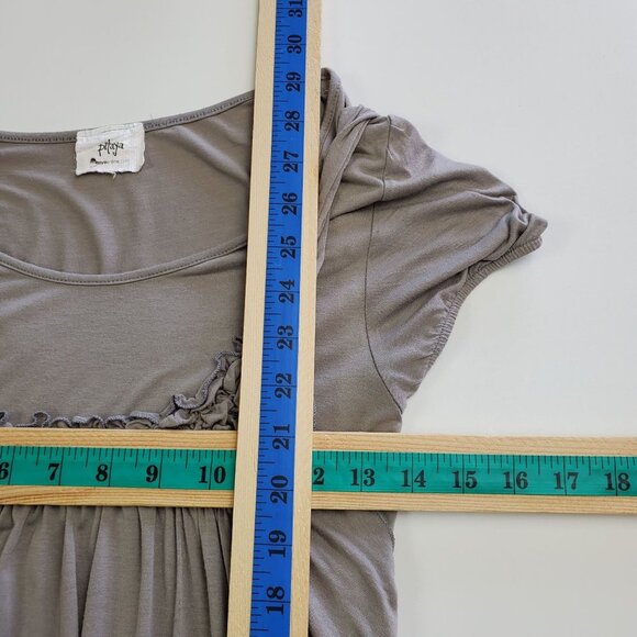 Pitaya Womens Bubble Hem Mini Dress Juniors Size M Gray Stretch Boho Casual - Picture 11 of 12